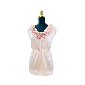 Elle Rose V-Neck Blush Blouse - Size XL